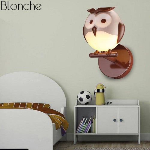 Applique murale LED en forme de hibou Cartoon - vue 3 sur 4