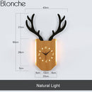 Applique murale LED corne de cerf et horloge
