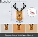 Applique murale LED corne de cerf et horloge