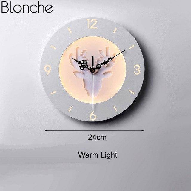 Applique murale LED corne de cerf et horloge - vue 11 sur 14