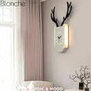Applique murale LED corne de cerf et horloge