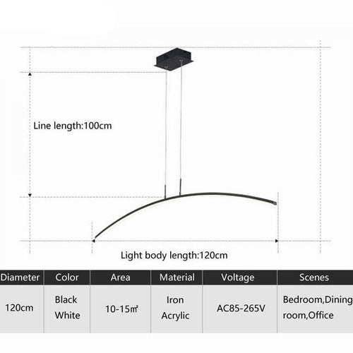 Lustre design moderne à LED arc de cercle - vue 6 sur 5