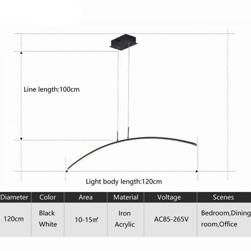 Lustre design moderne à LED arc de cercle - vue 5 sur 5