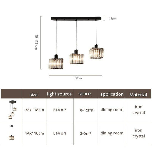 Suspension en verre carrée à LED design - vue 4 sur 12