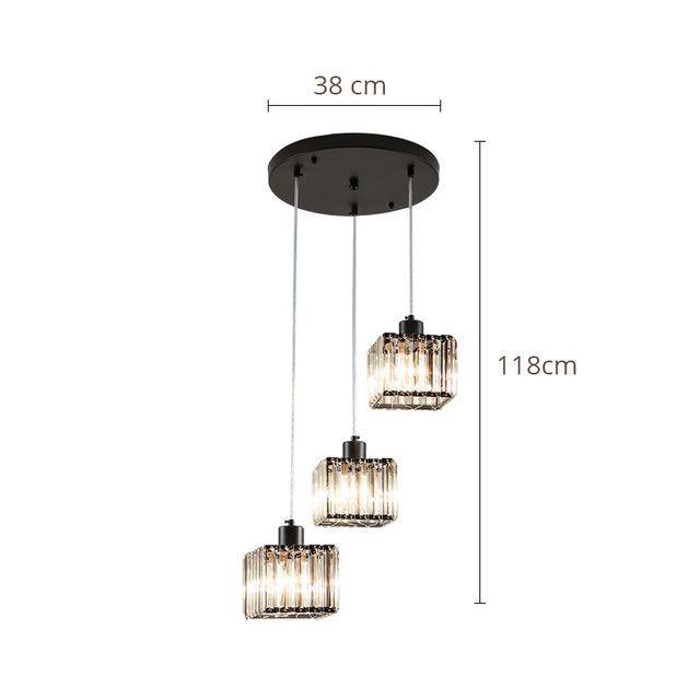 Suspension en verre carrée à LED design - vue 8 sur 12