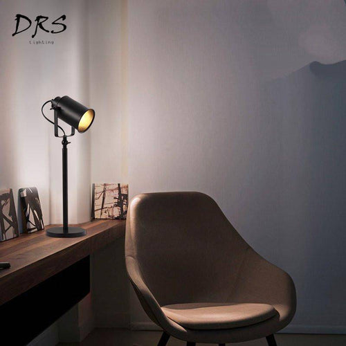 Lampe de bureau à LED spot ajustable sur pied noir - vue 3 sur 6