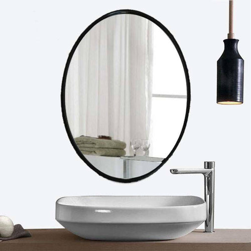 Miroir mural ovale cadre noir European - vue 2 sur 5