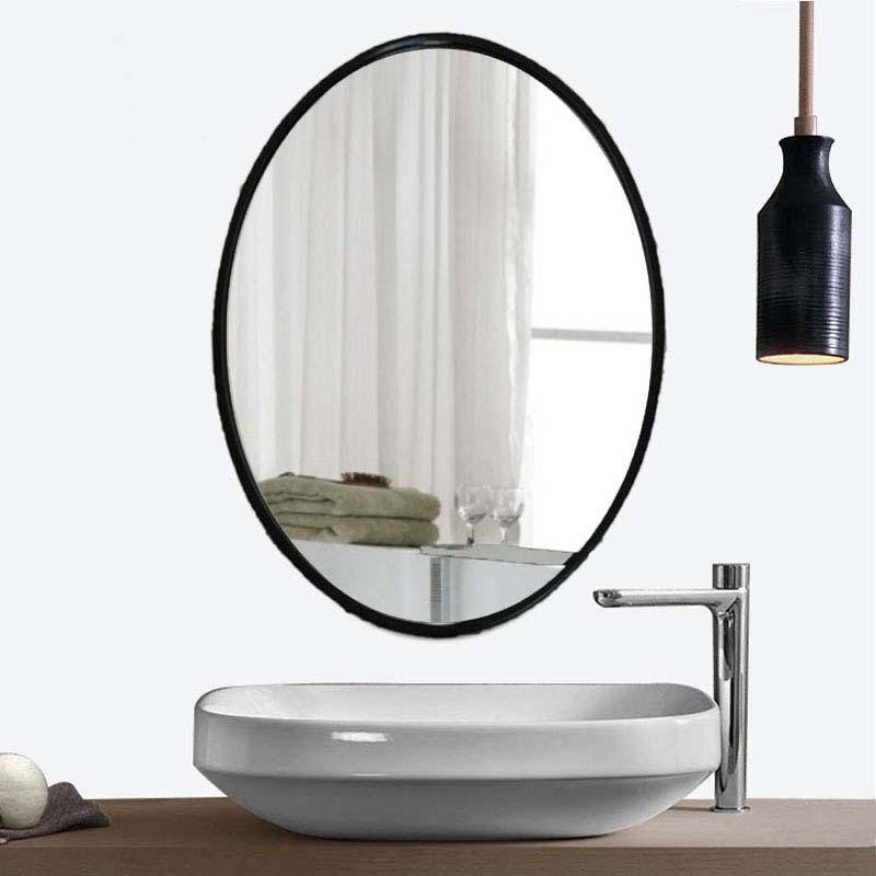 Miroir mural ovale cadre noir European - vue 2 sur 5