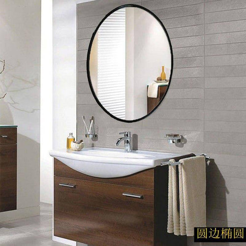 Miroir mural ovale cadre noir European - vue 4 sur 5