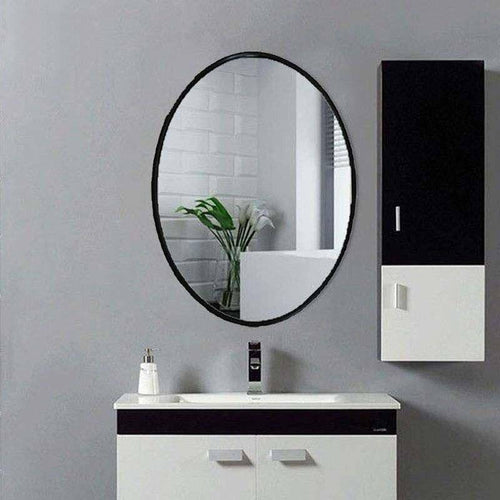 Miroir mural ovale cadre noir European - vue 3 sur 5