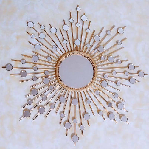 Grand miroir mural décoratif soleil rond Sun - vue 6 sur 6