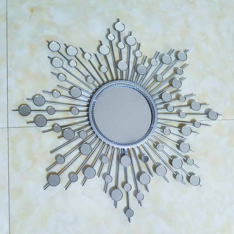Grand miroir mural décoratif soleil rond Sun - vue 4 sur 6