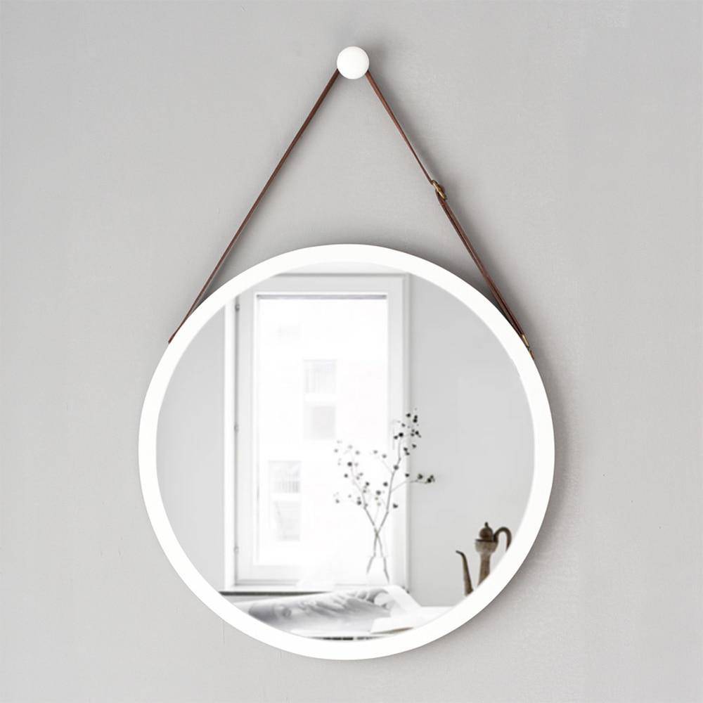 Miroir mural rond suspendu avec cadre Hotel - vue 3 sur 14