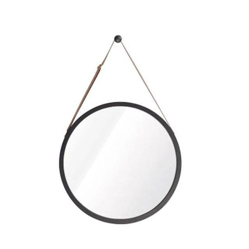 Miroir mural rond suspendu avec cadre Hotel - vue 6 sur 14