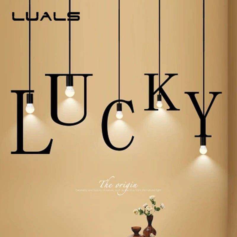 Suspension design LED avec Lettres en métal style Creative - vue 3 sur 28