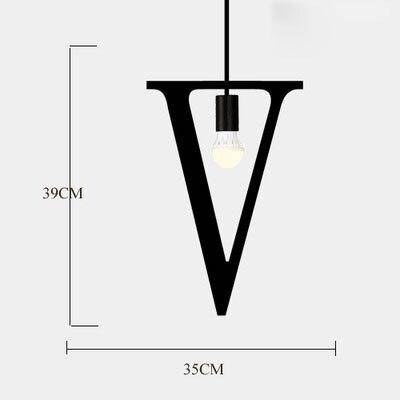 Suspension design LED avec Lettres en métal style Creative - vue 25 sur 28