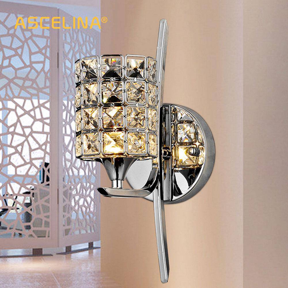 Applique murale chromé avec lampe cristal - vue 3 sur 5