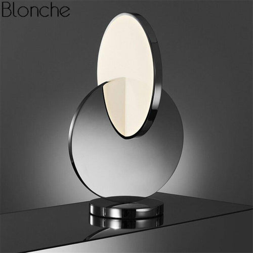 Lampe à poser design LED avec double disque argenté Lee - vue 4 sur 6