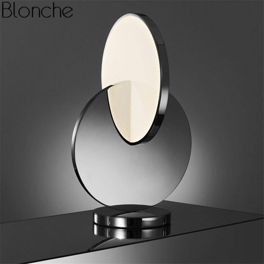 Lampe à poser design LED avec double disque argenté Lee - vue 3 sur 6