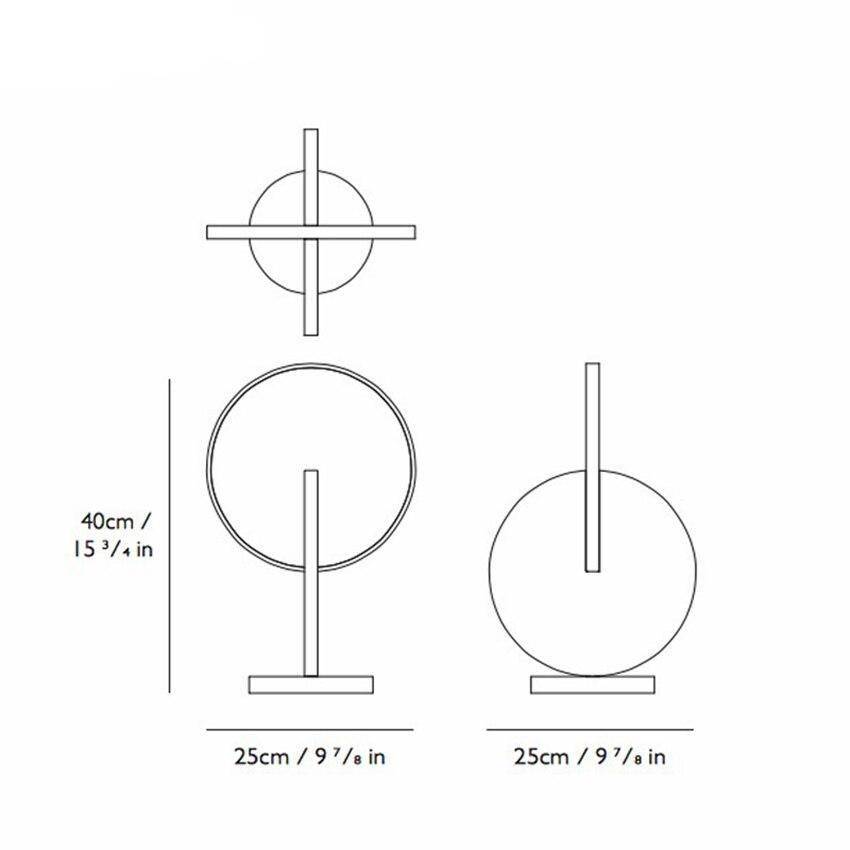 Lampe à poser design LED avec double disque argenté Lee - vue 5 sur 6