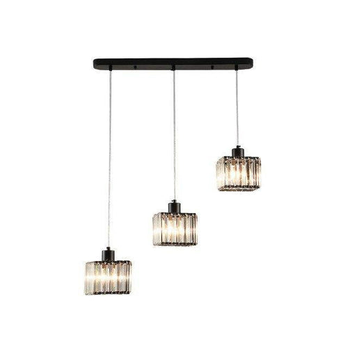 Suspension en verre carrée à LED design - vue 5 sur 12