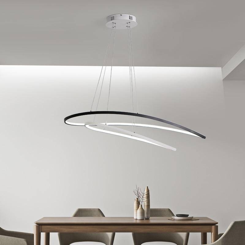 Lustre design à LED faux cercles suspendus