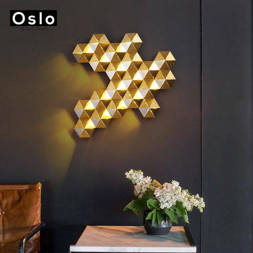 Applique murale design LED aux formes géométriques dorées Luxury - vue 3 sur 10