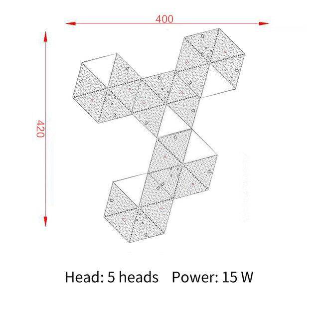 Applique murale design LED aux formes géométriques dorées Luxury - vue 8 sur 10