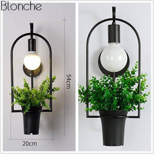Applique murale rétro en métal avec cache-pots pour fleurs - vue 4 sur 5