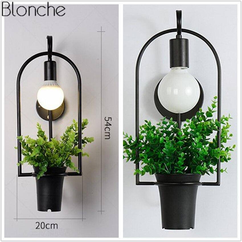 Applique murale rétro en métal avec cache-pots pour fleurs - vue 3 sur 5