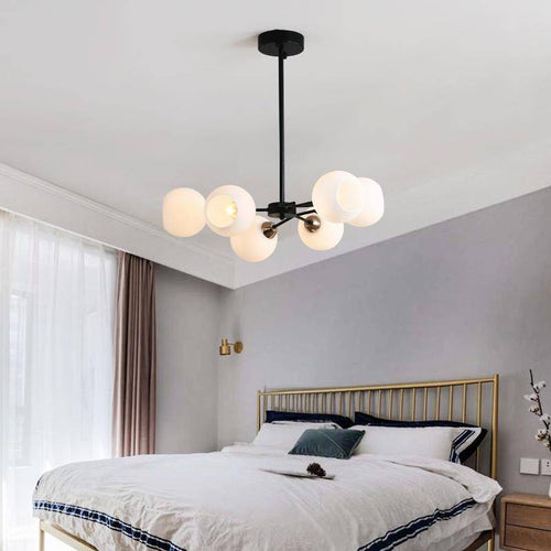 Lustre industriel avec plusieurs boules de verre Foyer - vue 4 sur 10