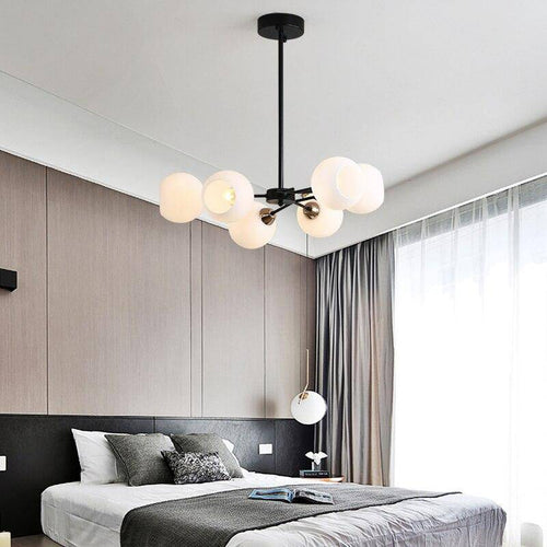 Lustre industriel avec plusieurs boules de verre Foyer - vue 5 sur 10