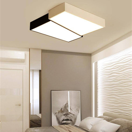 Plafonnier LED carré cassé noir et blanc Living - vue 6 sur 5