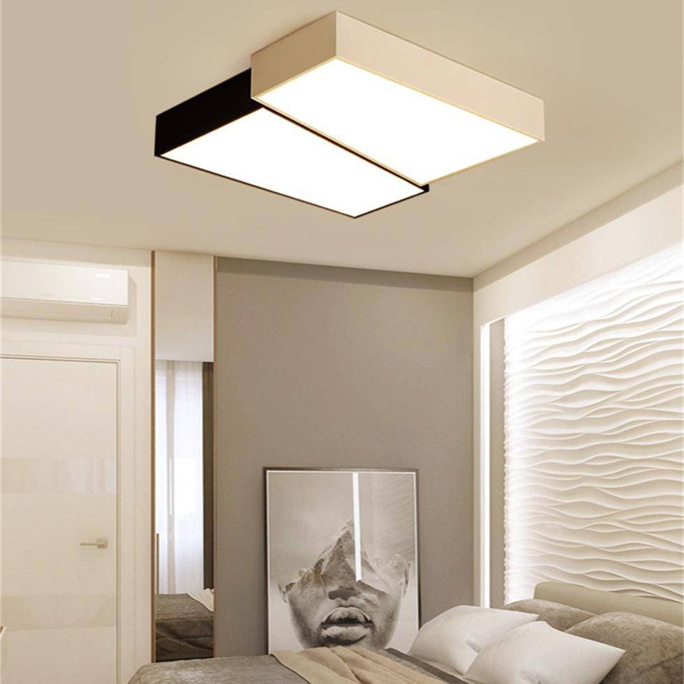 Plafonnier LED carré cassé noir et blanc Living - vue 5 sur 5