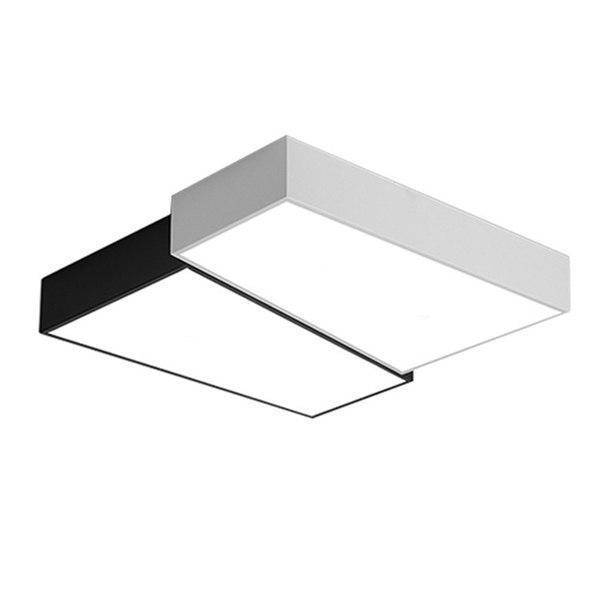 Plafonnier LED carré cassé noir et blanc Living - vue 4 sur 5