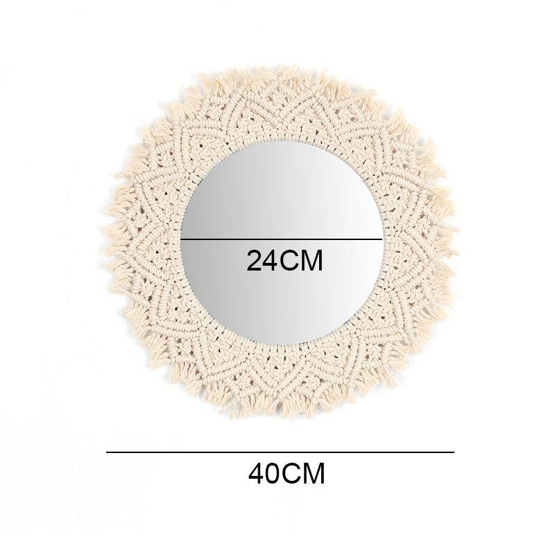 Miroir mural décoratif rond en tissu tressé Tapestry - vue 5 sur 5