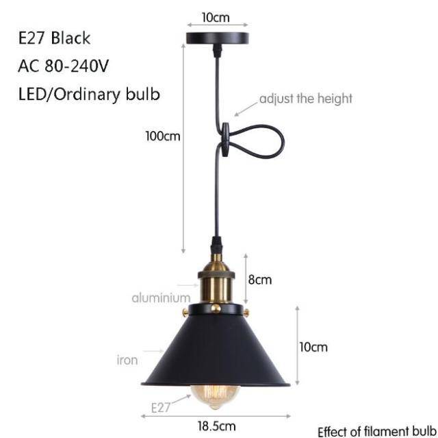 Suspension design à LED avec abat-jour en métal coloré Loft Industriel - vue 14 sur 14