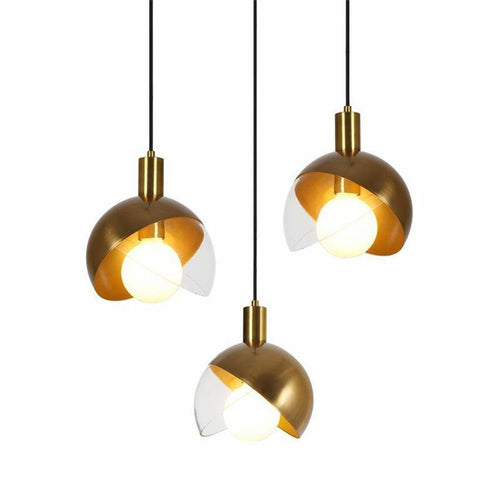 Suspension design sphère à LED dorée Greedy - vue 4 sur 6