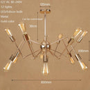 Lustre moderne LED style araignée métallique réglable Makari
