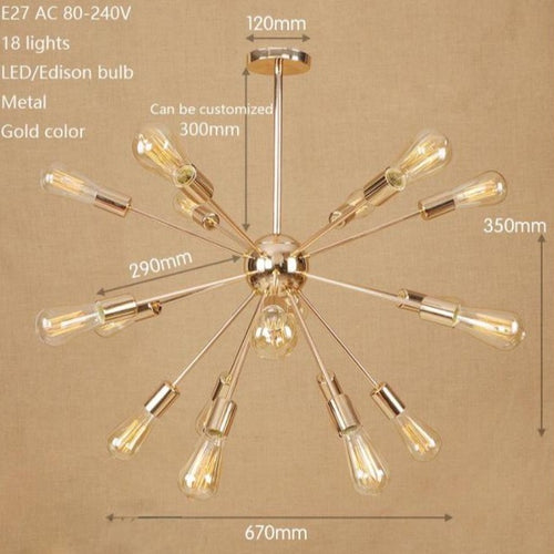 Lustre moderne LED style araignée métallique réglable Makari - vue 4 sur 7