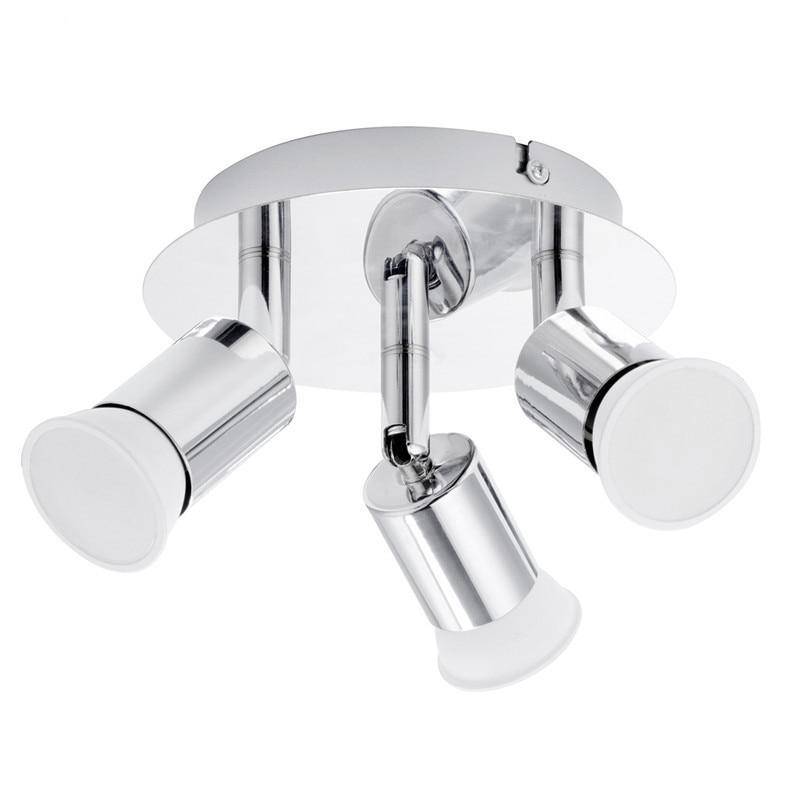 Plafonnier à 3 spots LED chromé moderne - vue 3 sur 10