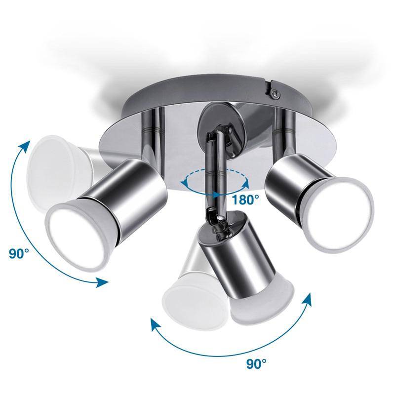 Plafonnier à 3 spots LED chromé moderne - vue 7 sur 10