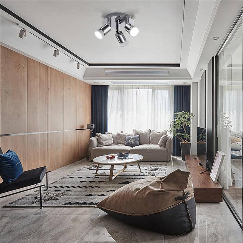 Plafonnier à 3 spots LED chromé moderne - vue 9 sur 10