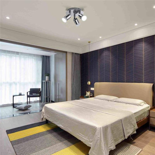 Plafonnier à 3 spots LED chromé moderne - vue 6 sur 10