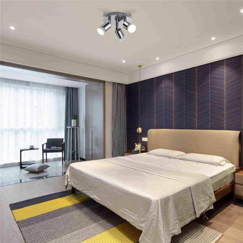 Plafonnier à 3 spots LED chromé moderne - vue 6 sur 10