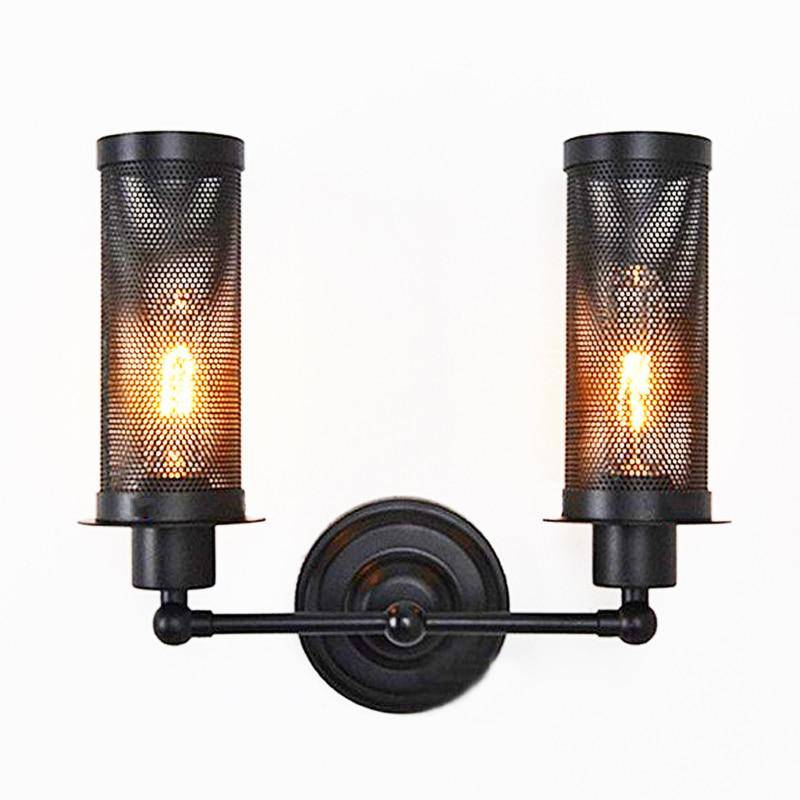 Applique murale antique avec lampe dans cage Country - vue 3 sur 6