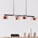 Lustre moderne avec abat-jour chromé