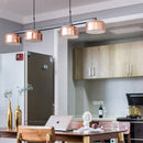 Lustre moderne avec abat-jour chromé