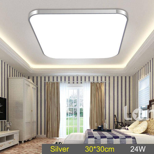 Plafonnier LED carré aux bords arrondis chromé Energy - vue 2 sur 5