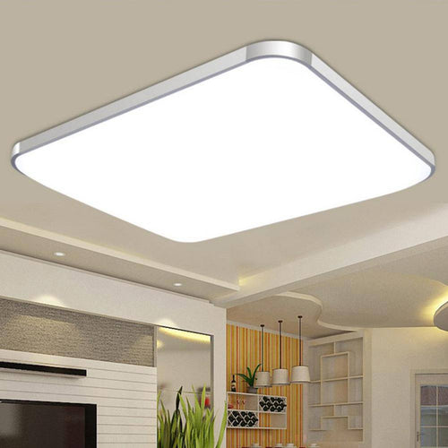 Plafonnier LED carré aux bords arrondis chromé Energy - vue 5 sur 5